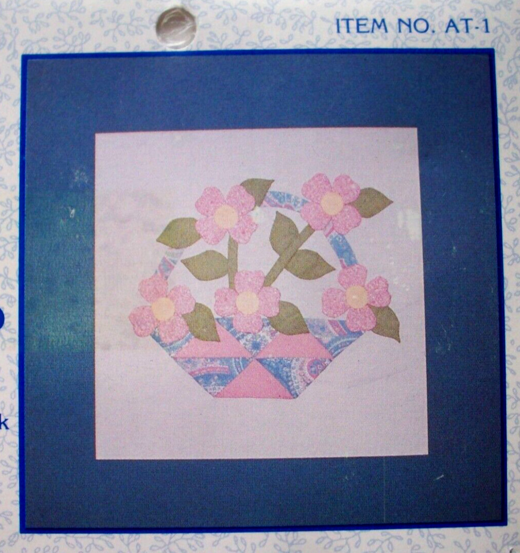 Dogwood Basket applique plastic quilt template set unopen