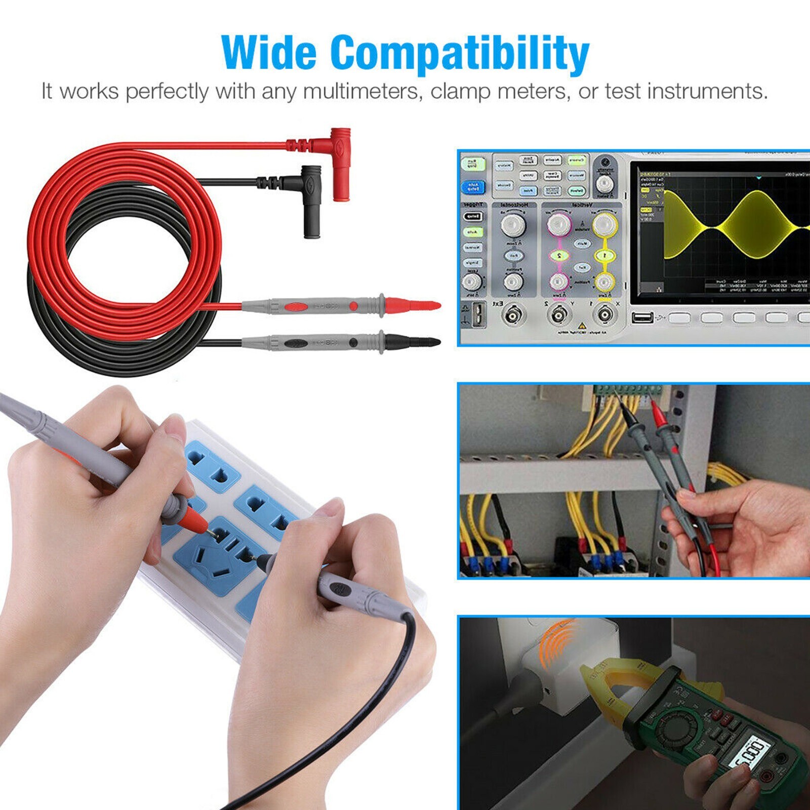 Multimeter Voltmeter Cable Ultra Fine Needle Tester Unique Probe Test Lead cord