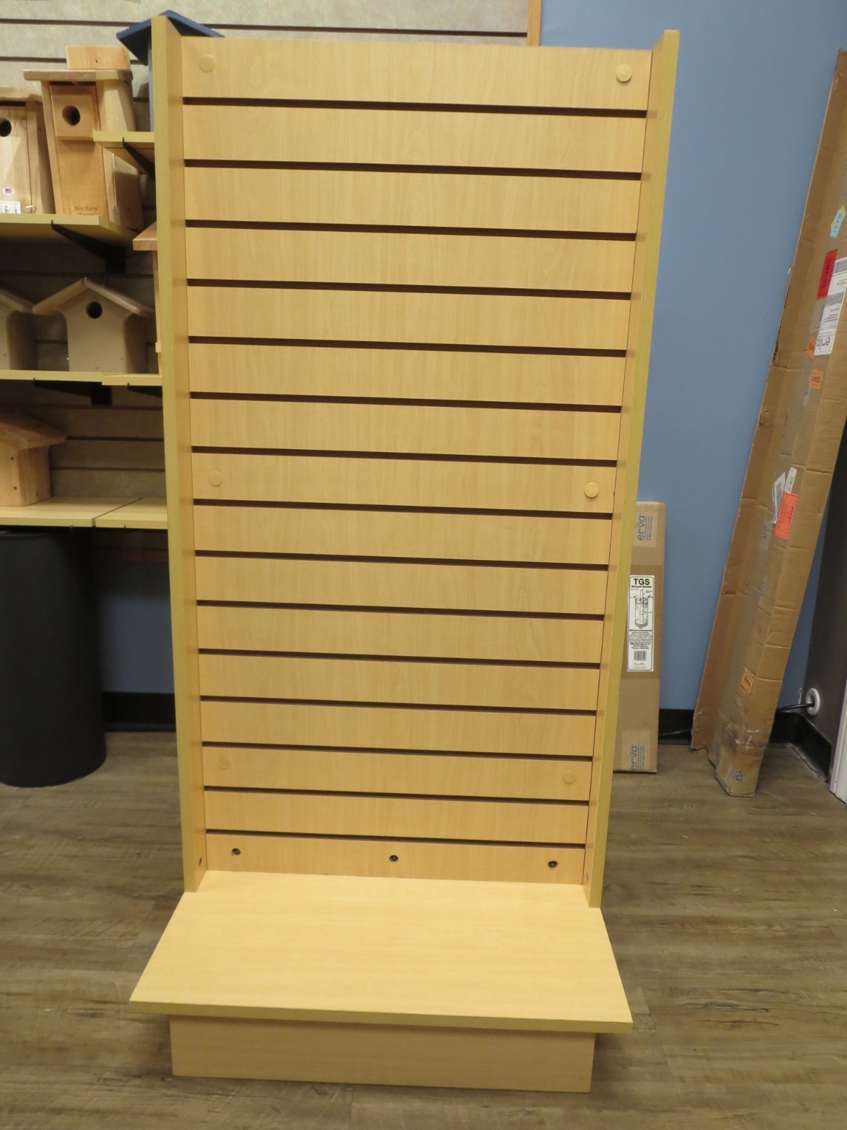 Store Display Slatwall Merchandiser Displays Tower Maple 2-Way Sided