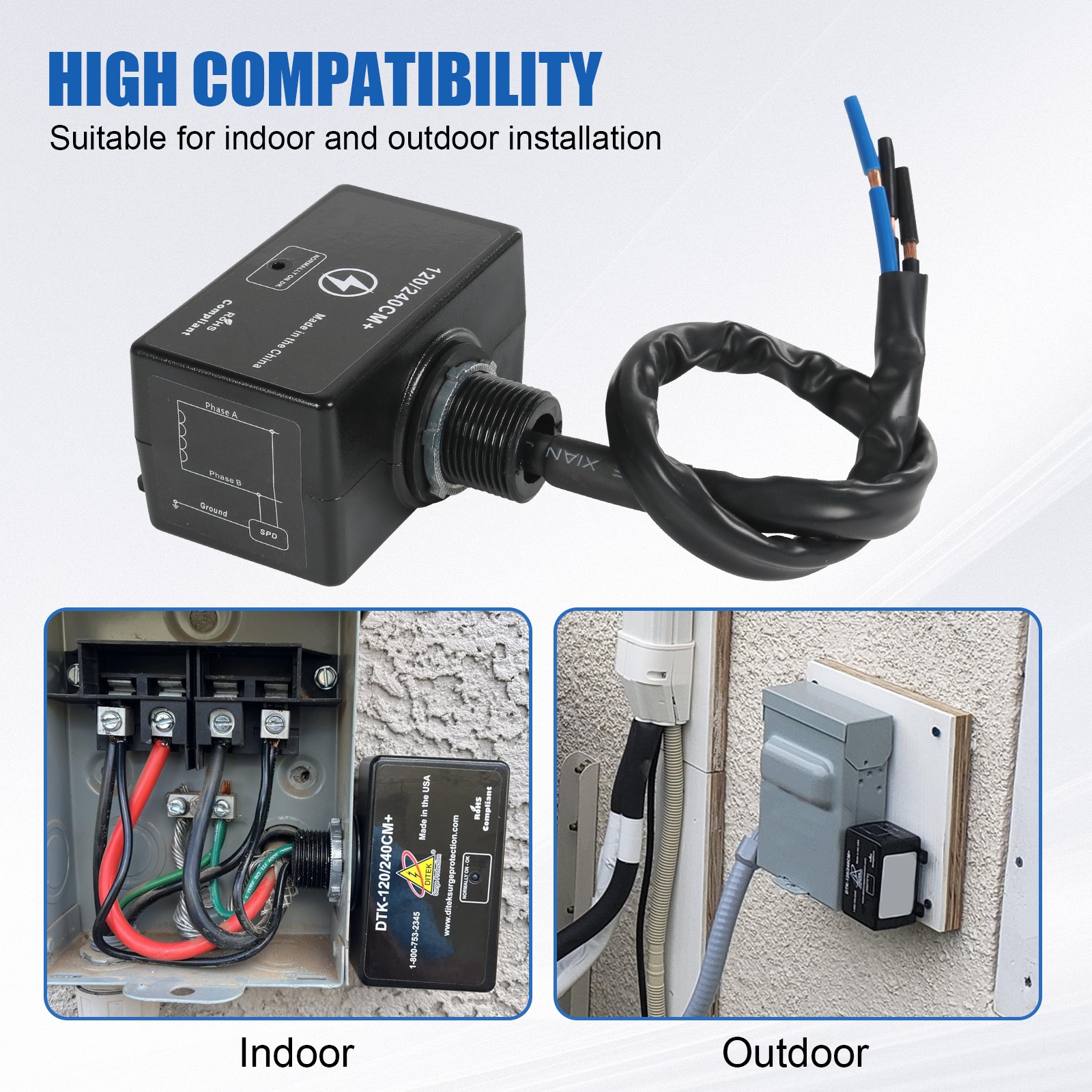 DTK-120HW Surge Protective Device (SPD) / AC Surge Suppressor