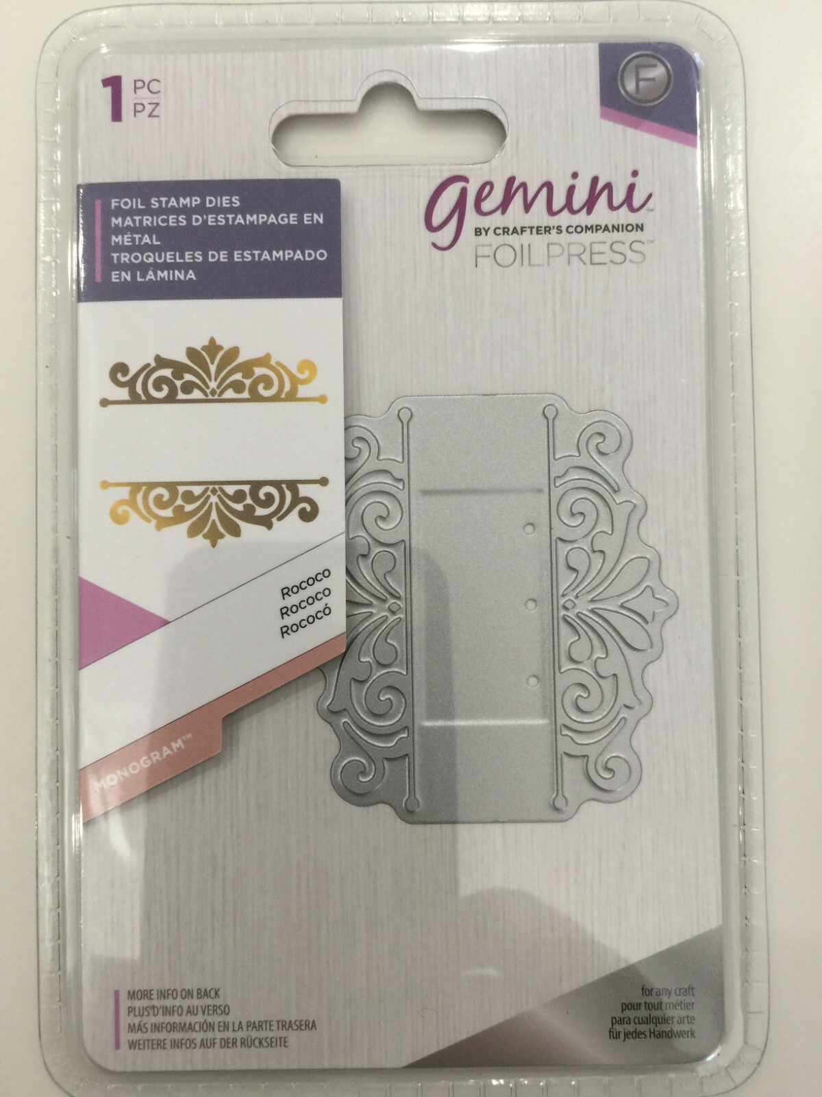 Crafter's Companion Royal Monogram Foil Stamp Dies Rococo