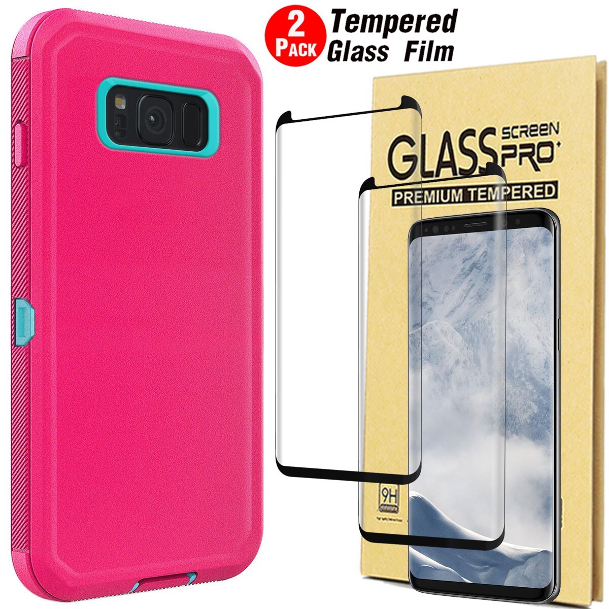 For Samsung Galaxy S8 / S8+ Rugged Phone Case Shockproof Cover Screen Protector