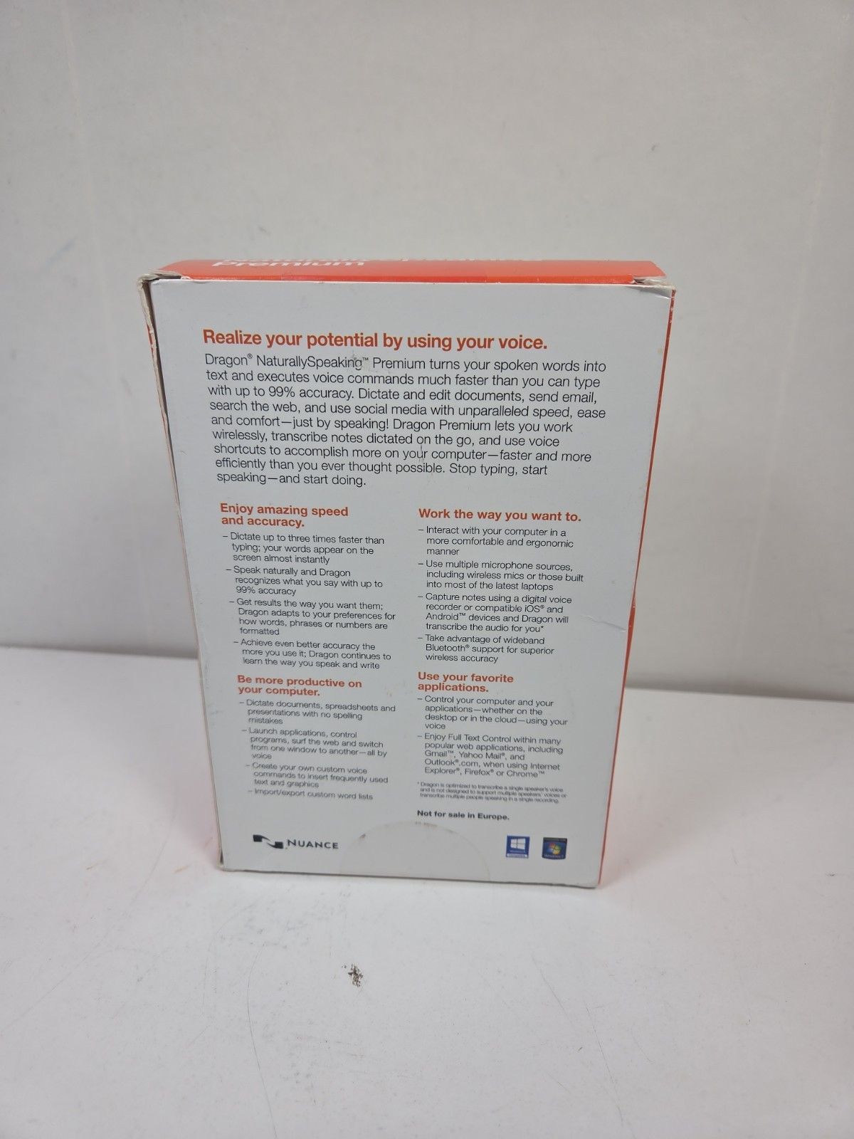 Nuance DRAGON NATURALLYSPEAKING PREMIUM 13 Software,Headset - Open Box
