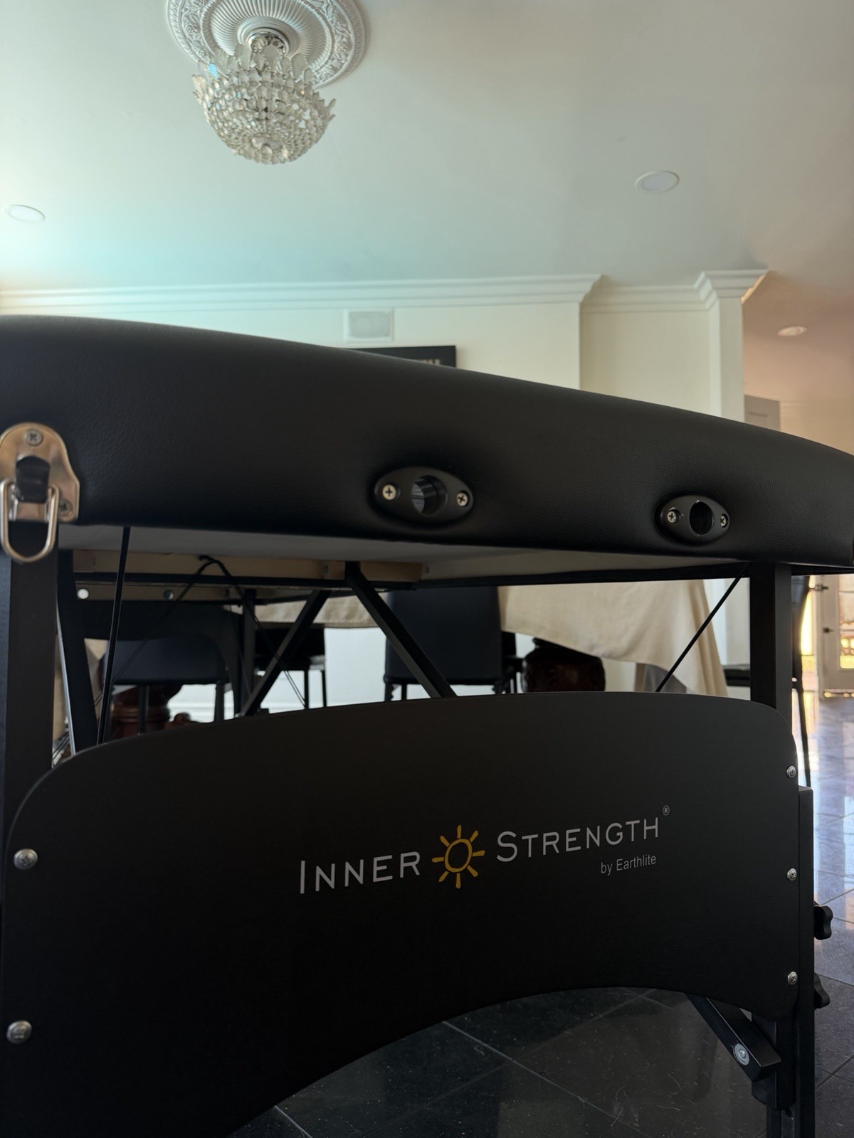 Earthlite Inner Strength Portable Foldable Massage Table w/ Handles, Black