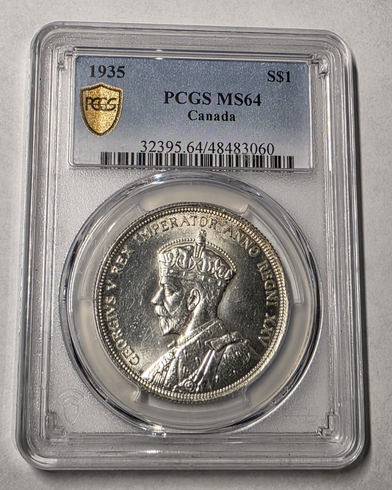 1935 CANADA Silver Dollar! PCGS Graded MS64! Gold Shield w/ TrueView!!