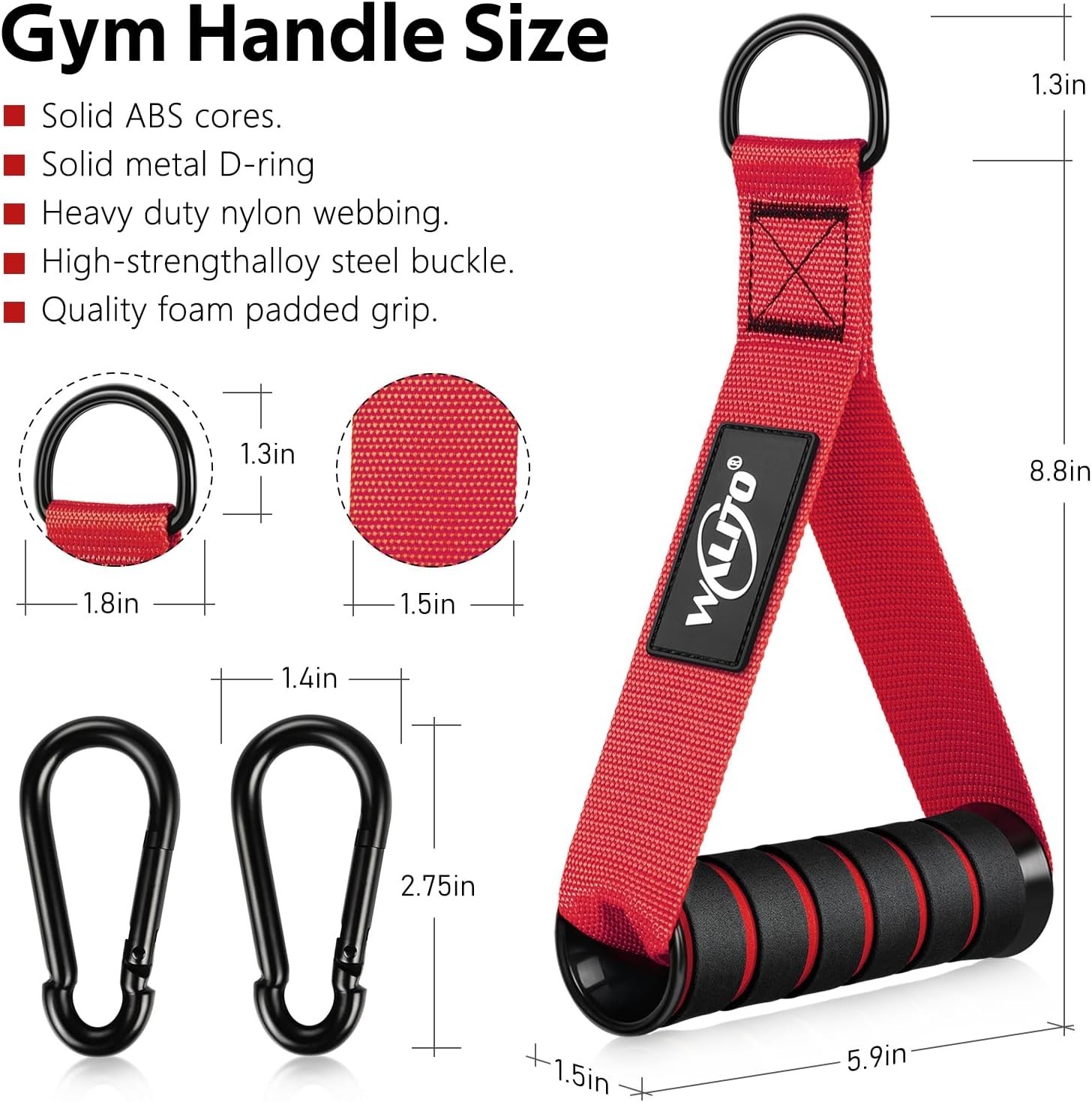 Exercise Handles, Replacement Cable Machine Attachments for Home Gym