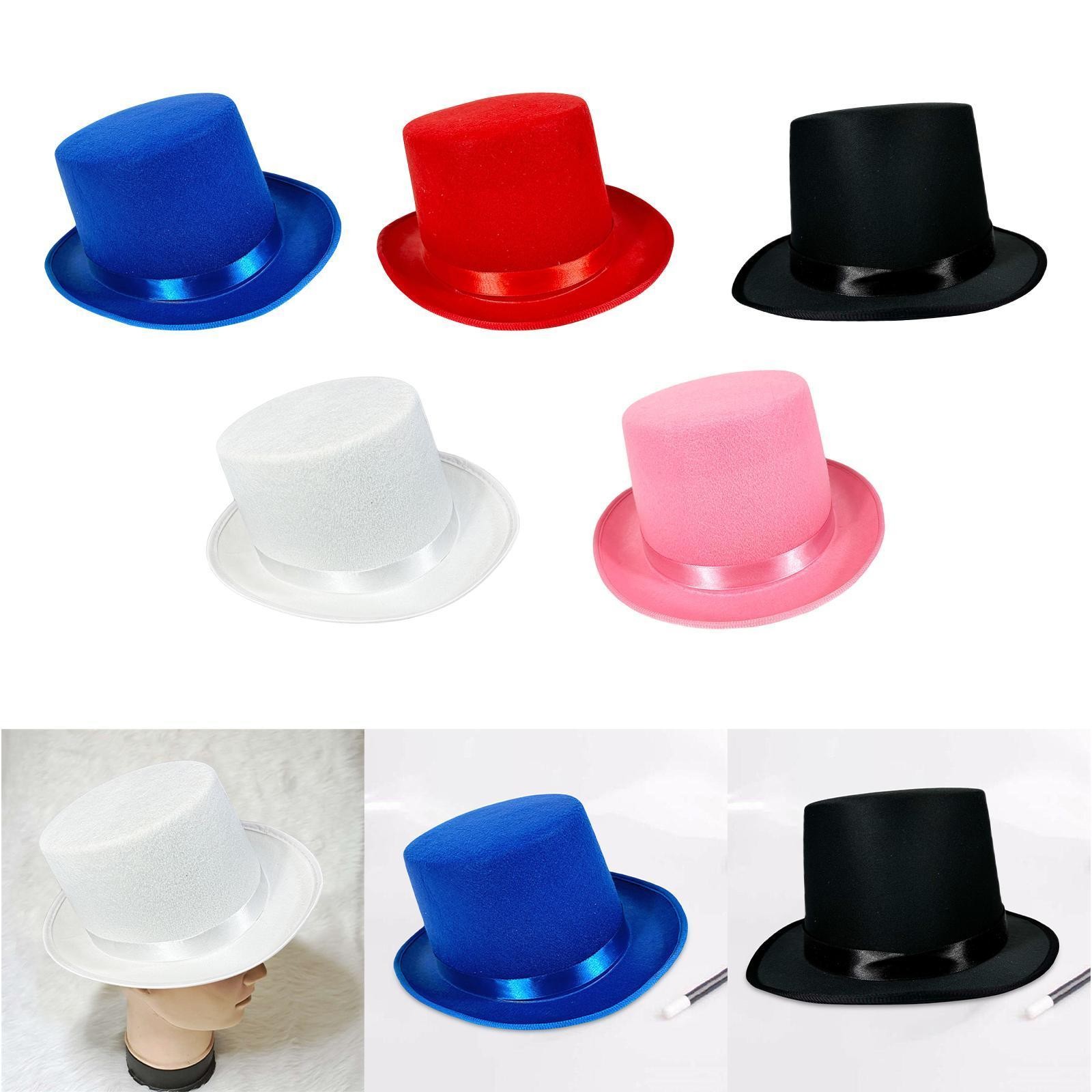 Top Hat Fancy Dress with Satin Band Non Woven for Cosplay Festival Role Playing
