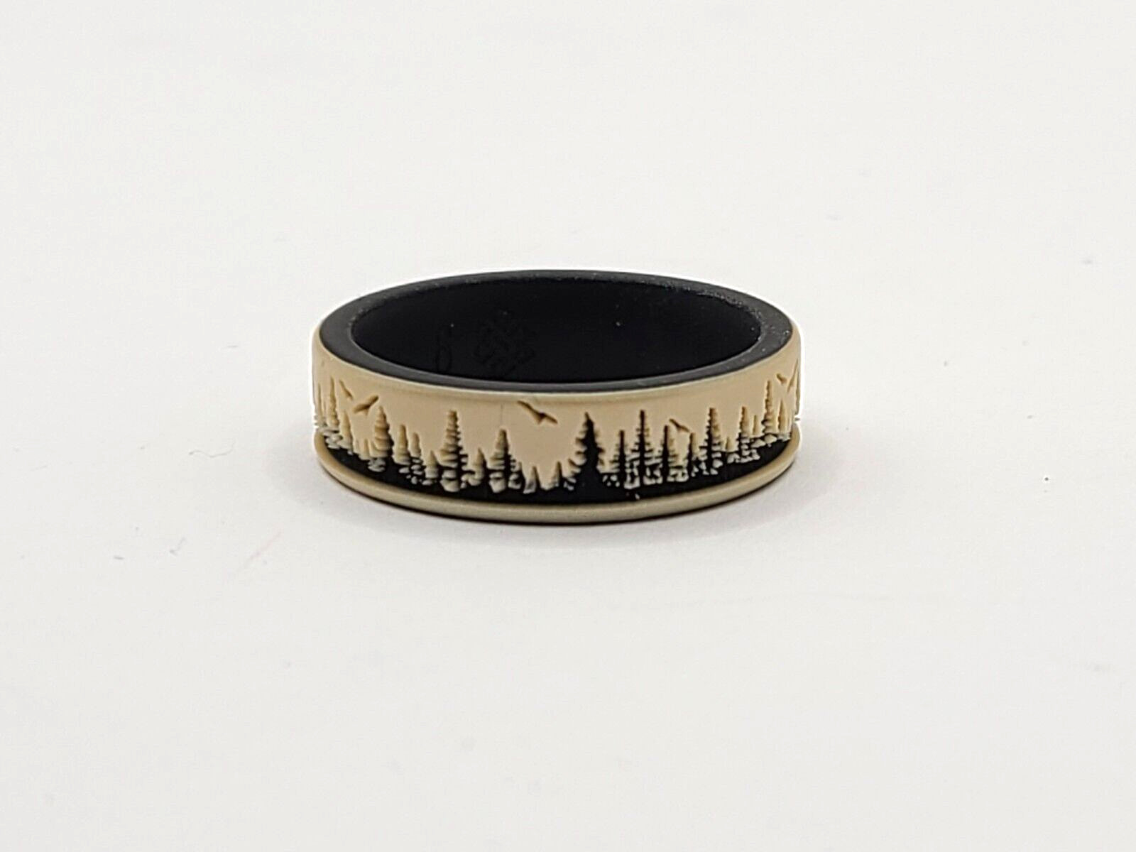 Knot Theory Engraved Mountain Silicone Ring - Dual Layer sz 9