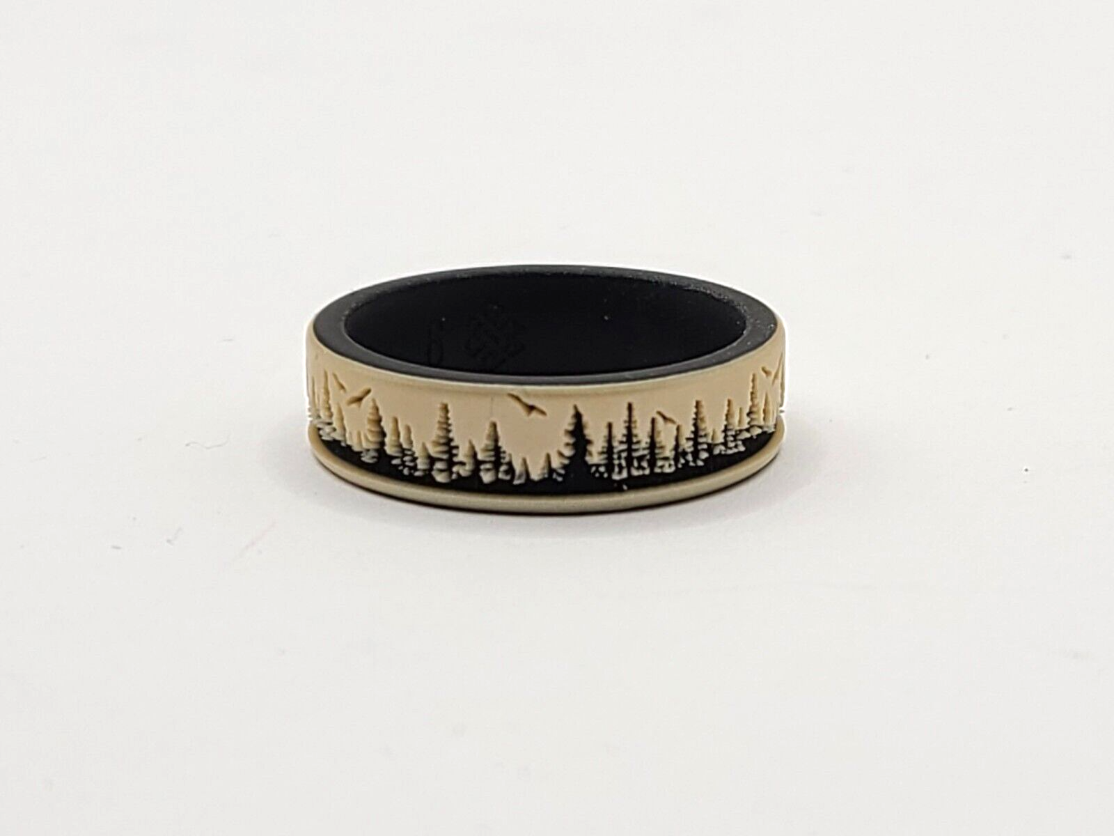 Knot Theory Engraved Mountain Silicone Ring - Dual Layer sz 9