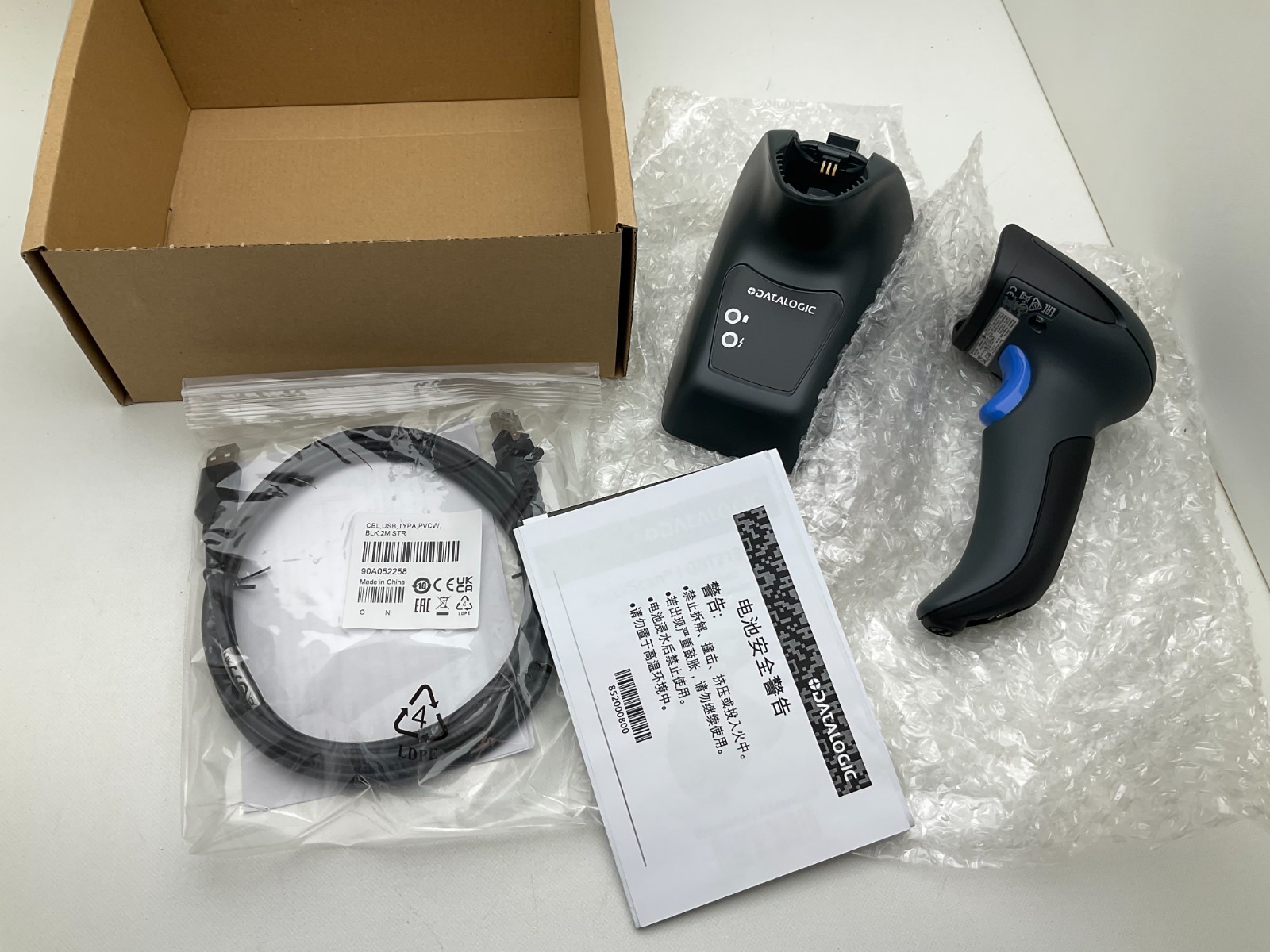 NEW Datalogic QuickScan I QBT2131 Handheld Barcode Scanner QBT2131-BK-BTK1