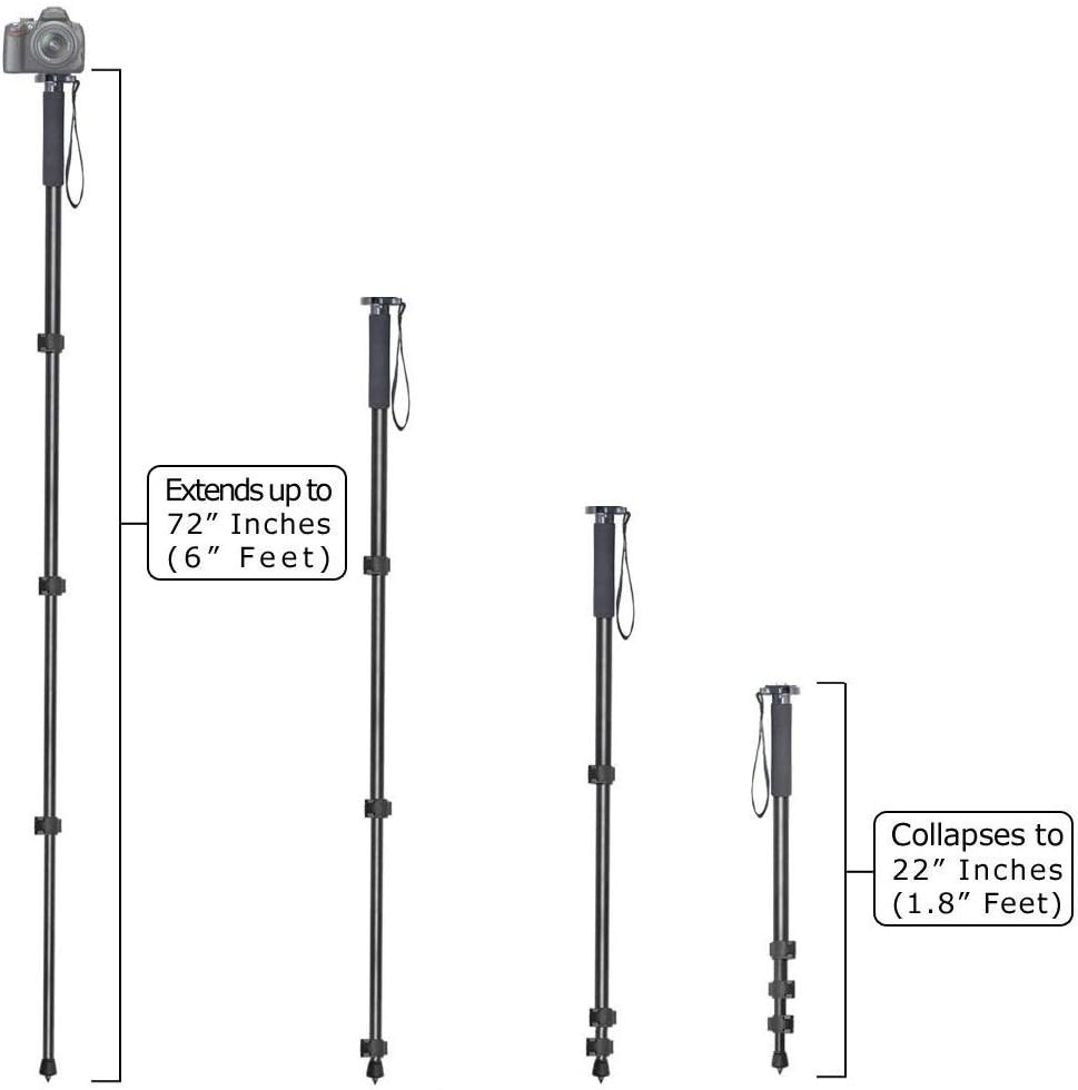 72" Monopod with Quick Release for DSLR Cameras/Camcorders