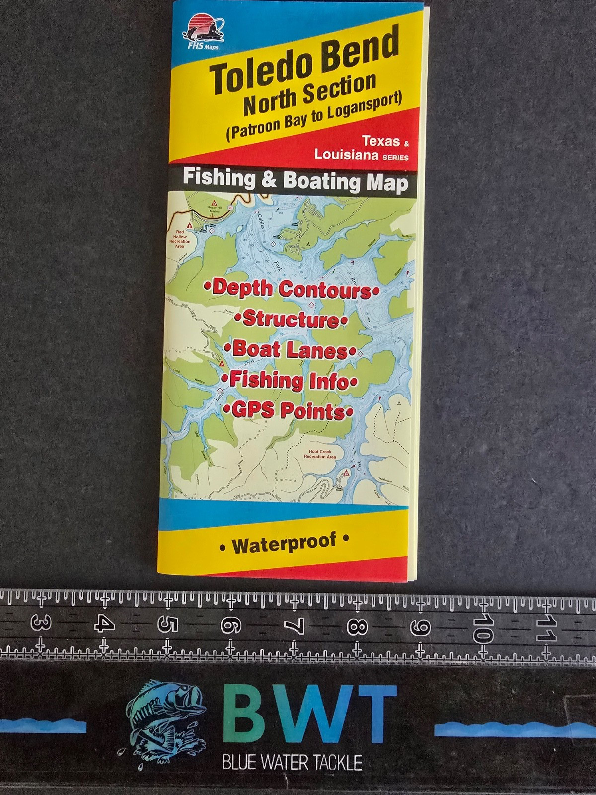 Toledo Bend North (Patroon to Logansport) - Lake Map *New* Fishing/House Decor
