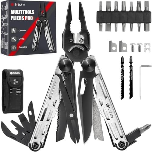 BIBURY Multitool Pliers Pro BI2045,Stainless Steel 31-in-1 Multi Tool Pliers w/R