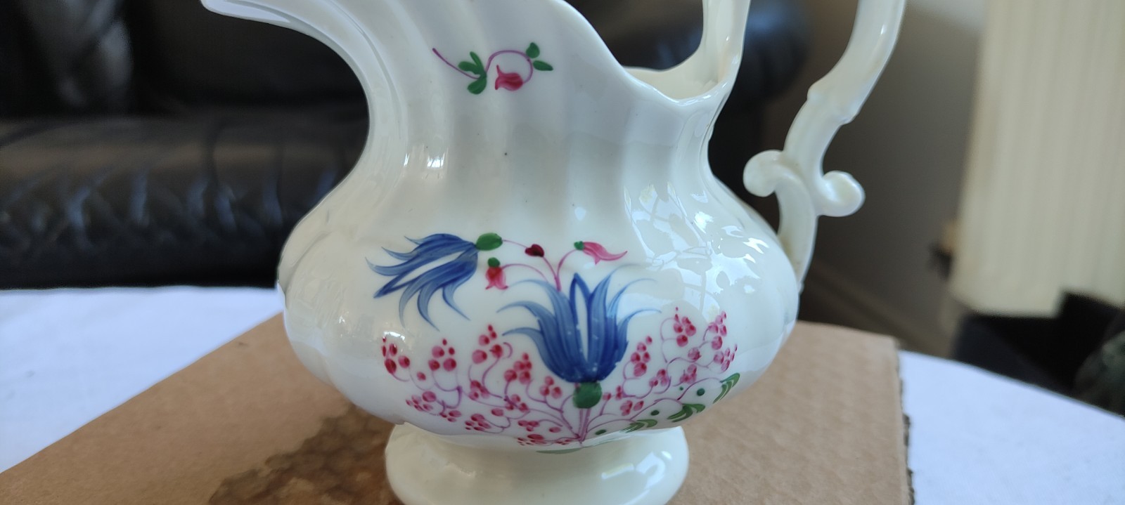 Antique Porcelain Creamer, Pattern 370 Attributed To Harris+Goodwin C.1836