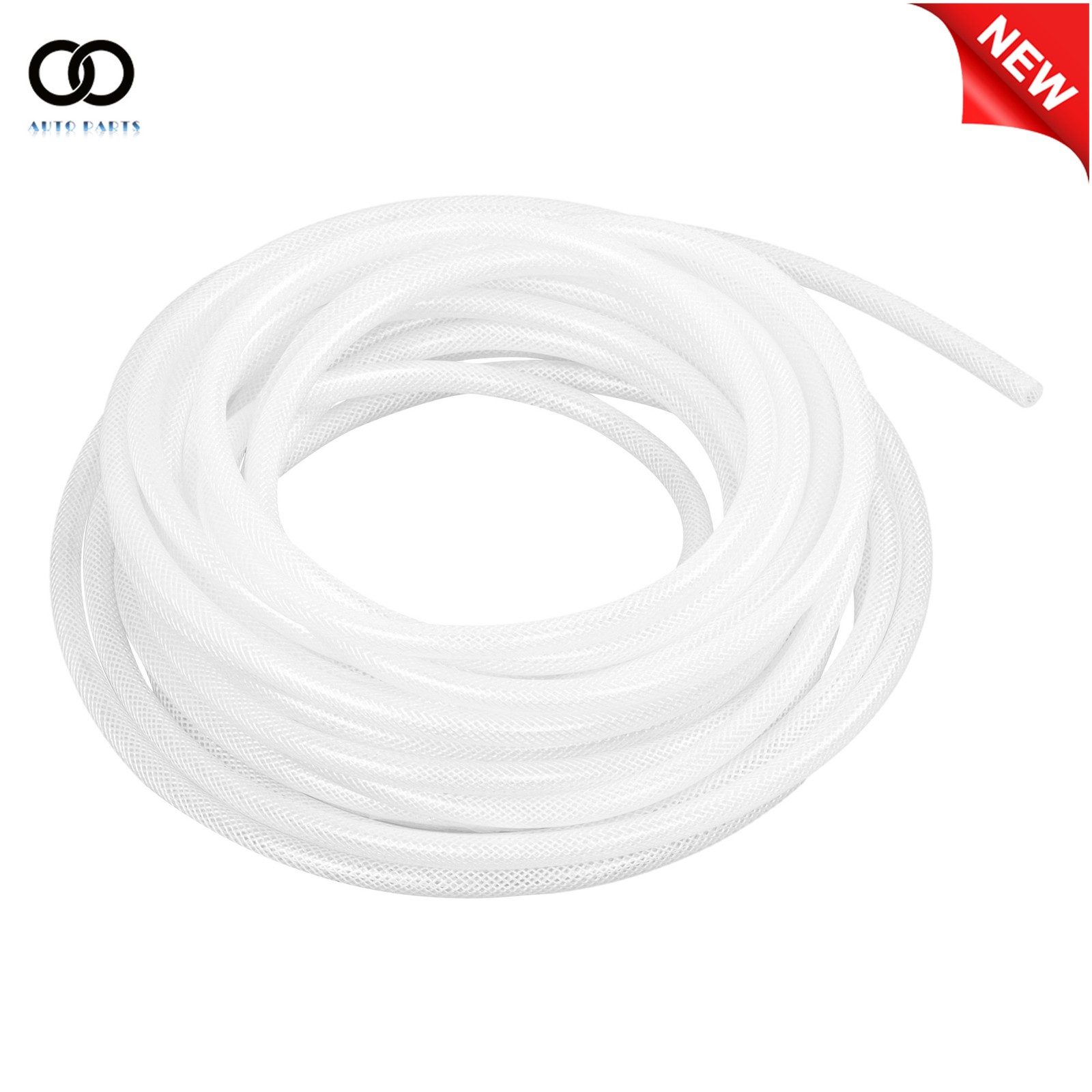50 Ft 1/4" ID × 7/16" OD High Pressure Braided Clear PVC Tube Vinyl Tubing 15Bar
