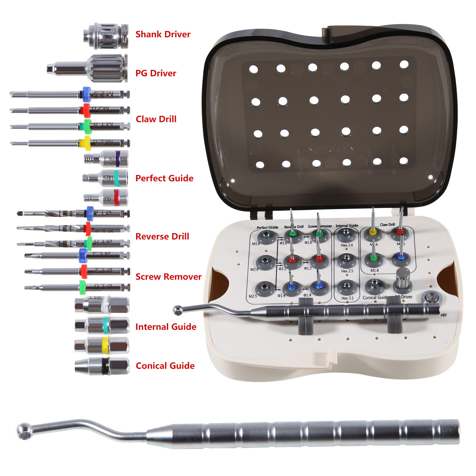 Dental Implant Broken Screw Remover Kit Reverse Drill Guide Driver Neobiotech SR