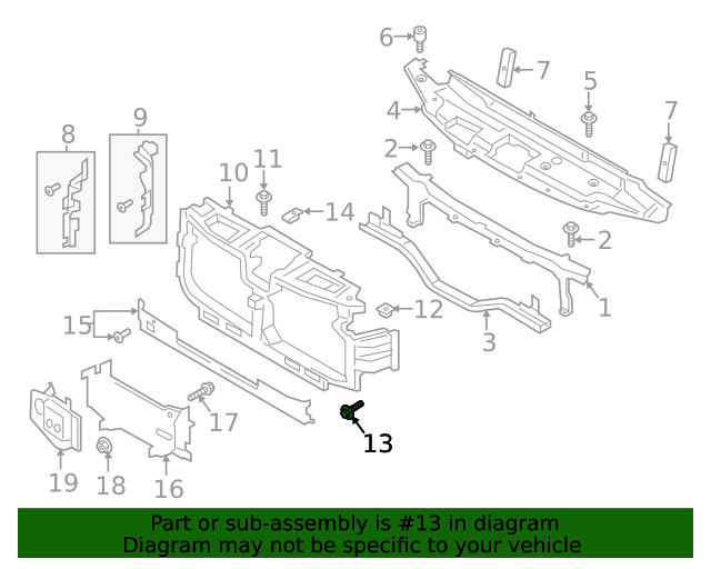 Genuine Ford Radiator Support Panel Bolt W718108-S900