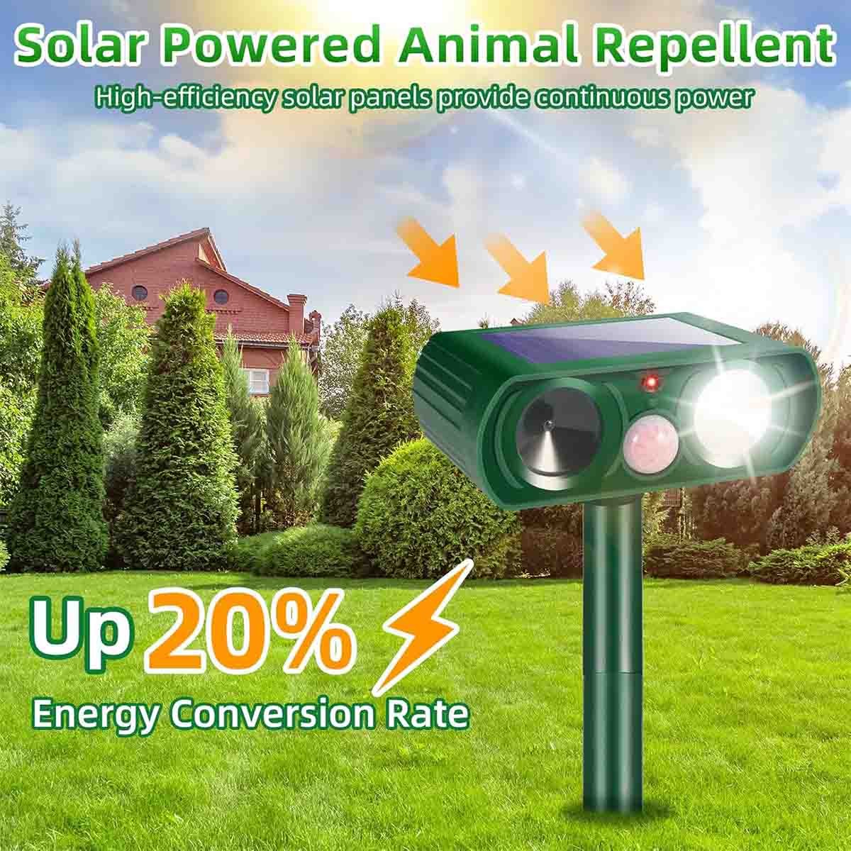 4 Pack 2026 Ultrasonic Repellent Solar Animal Repeller with Motion Sensor Device