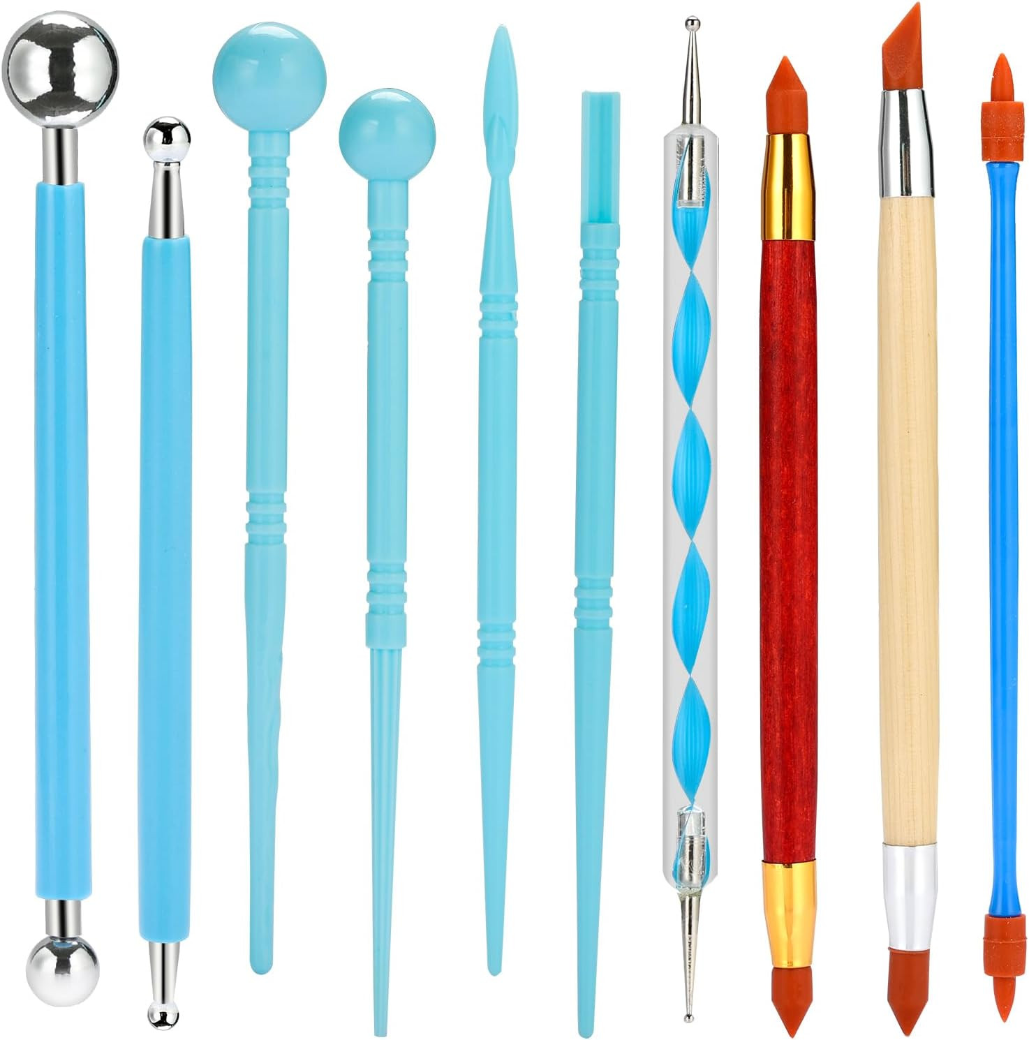 Silicone Clay Tools with Ergonomic Handles for Easy Sculpting and Detail
