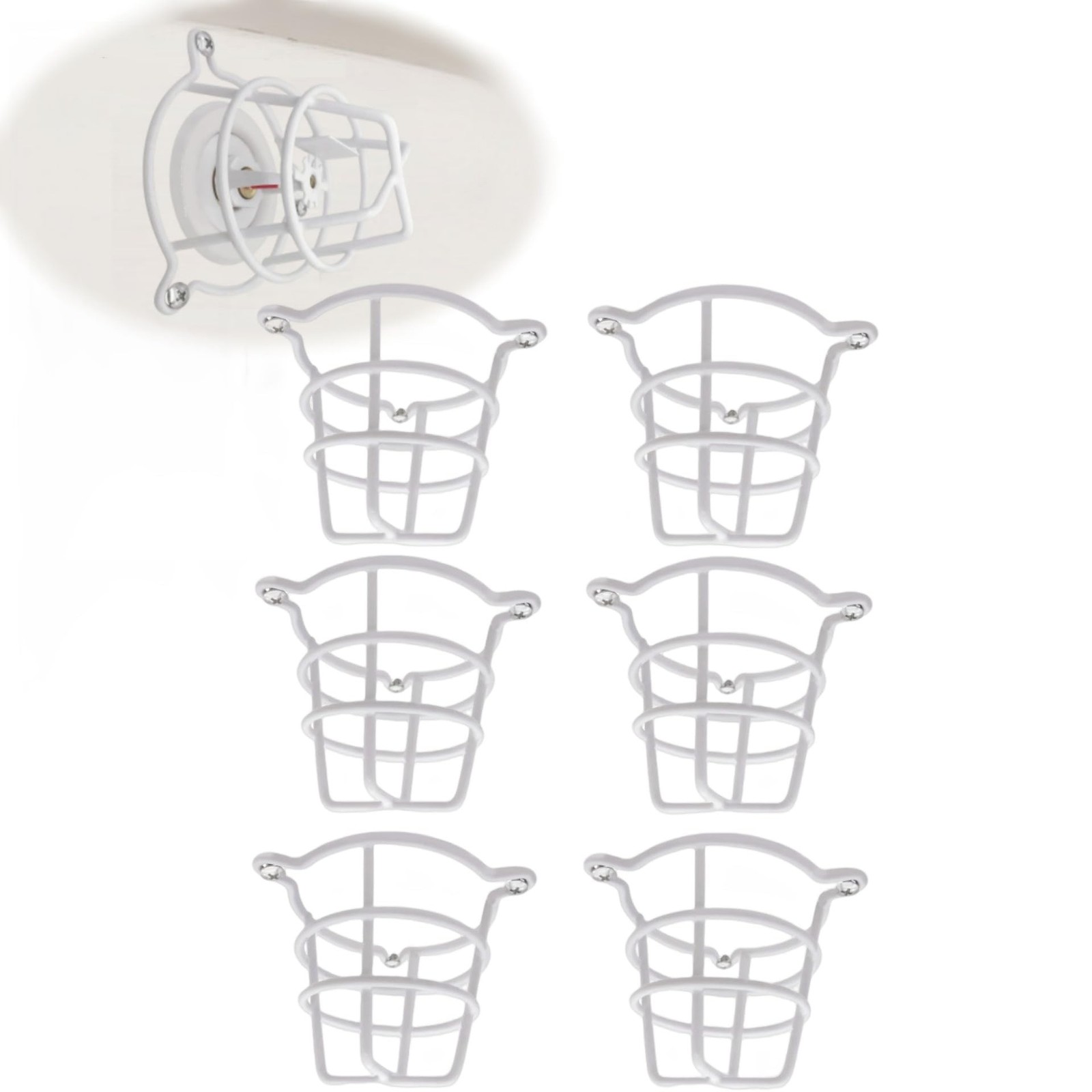 Happy Tree (6 Pack) White Fire Sprinkler Head Guard Cover Cage Protector for ...