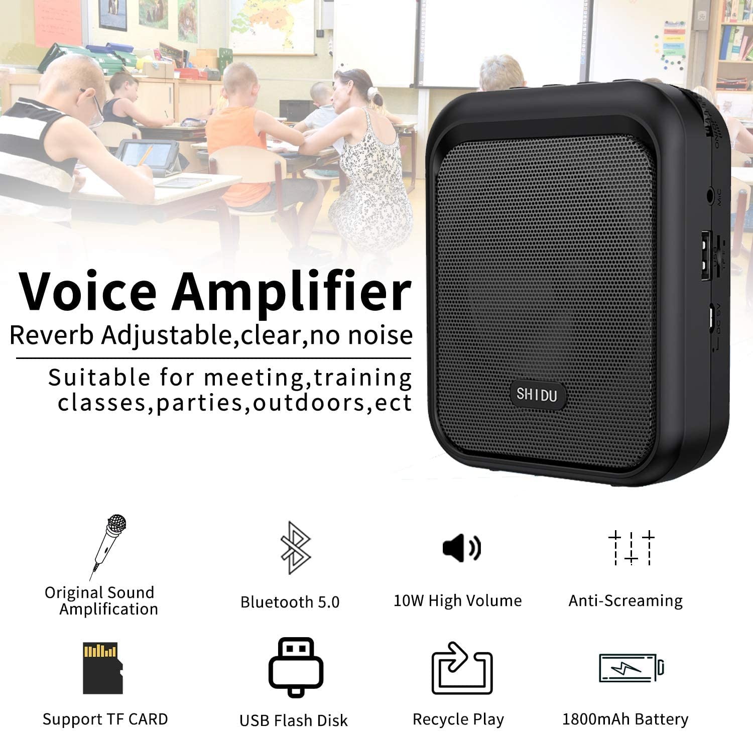 Mini Voice Amplifier Portable Rechargeable Bluetooth Speaker with Wired