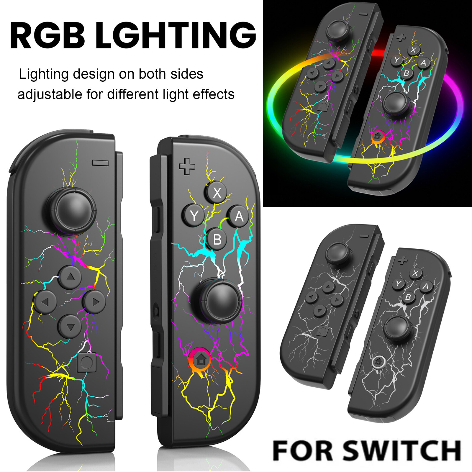 Wireless Left&Right for Nintendo Switch Joypad Controllers AC Adapter Charger US
