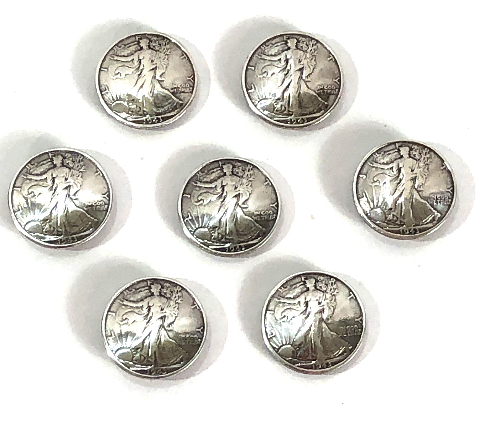Walking Liberty Conchos Tandy Leather 1 inch - Lot of 7