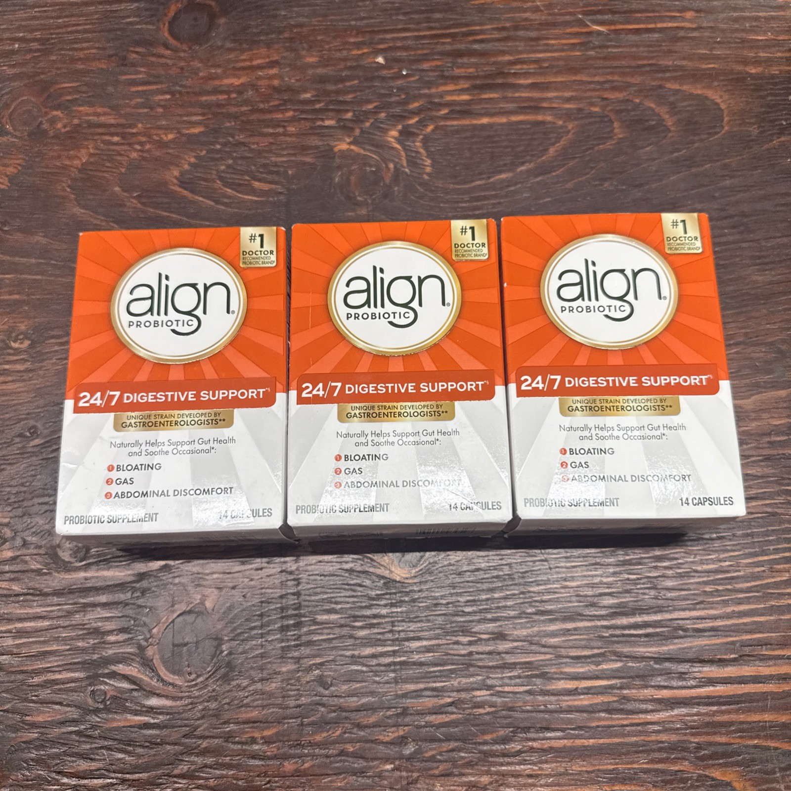 3X Align Probiotic 24/7 Digestive Support Probiotic 14 Caps Each EXP 2027+