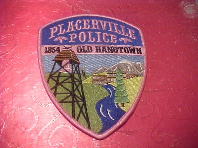 PLACERVILLE CALIFORNIA PINK CANCER POLICE PATCH SHOULDER SIZE UNUSED NOT A BADGE
