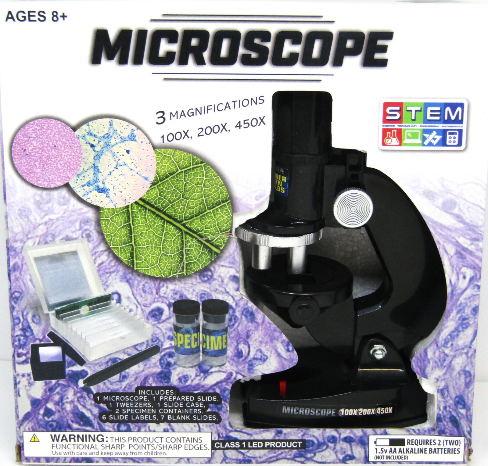 STEM MICROSCOPE 3 MAGNIFICATIONS AGES 8+