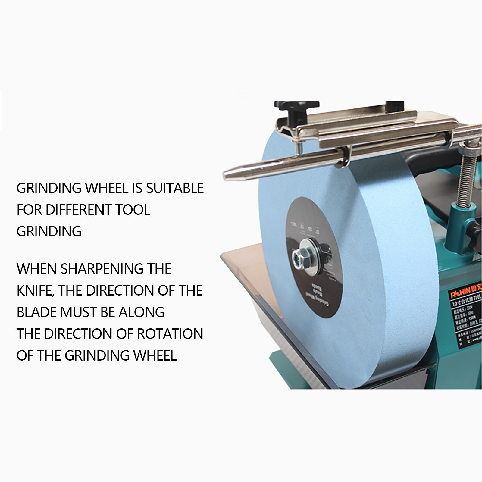 Electric Knife Sharpener Water-cooled Grinding Machine W/10" Sharpening Stone