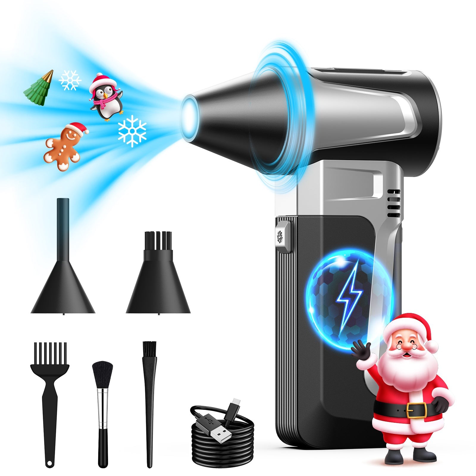 Compressed Air Duster Blower 130000RPM Vacuum Cleaner for Computer Car Cleaning