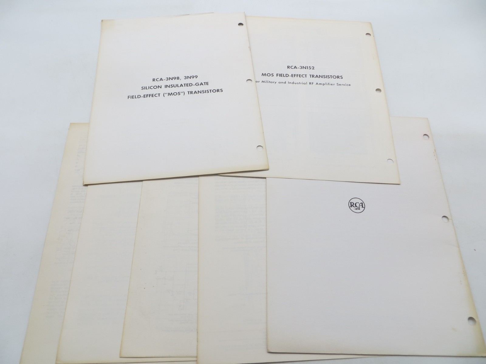 RCA Lot of 7 Vintage Tech Application Sheets vtg data reference papers