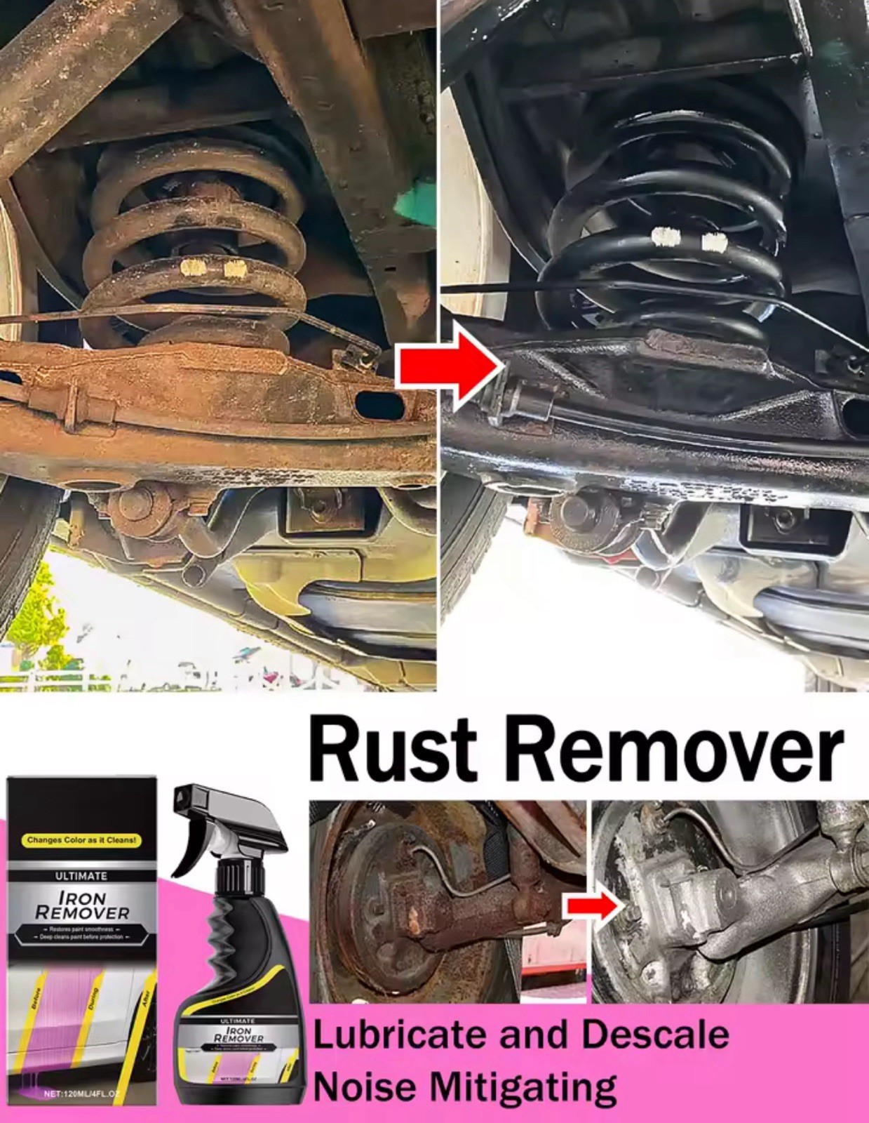 Car rust remover car wheel care quick remover car exhaust pipe rust removal