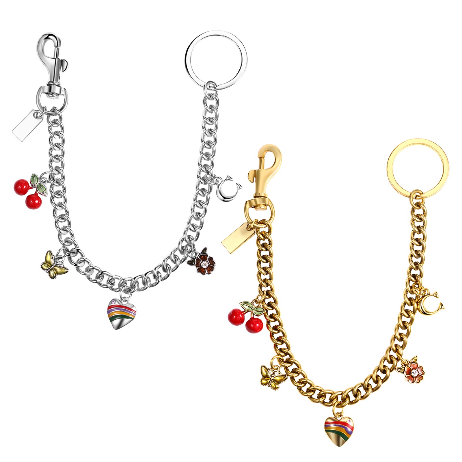 Women's Cute Cherry Bag Charms Link Jeans Chain Multi-purpose Decorative Chain