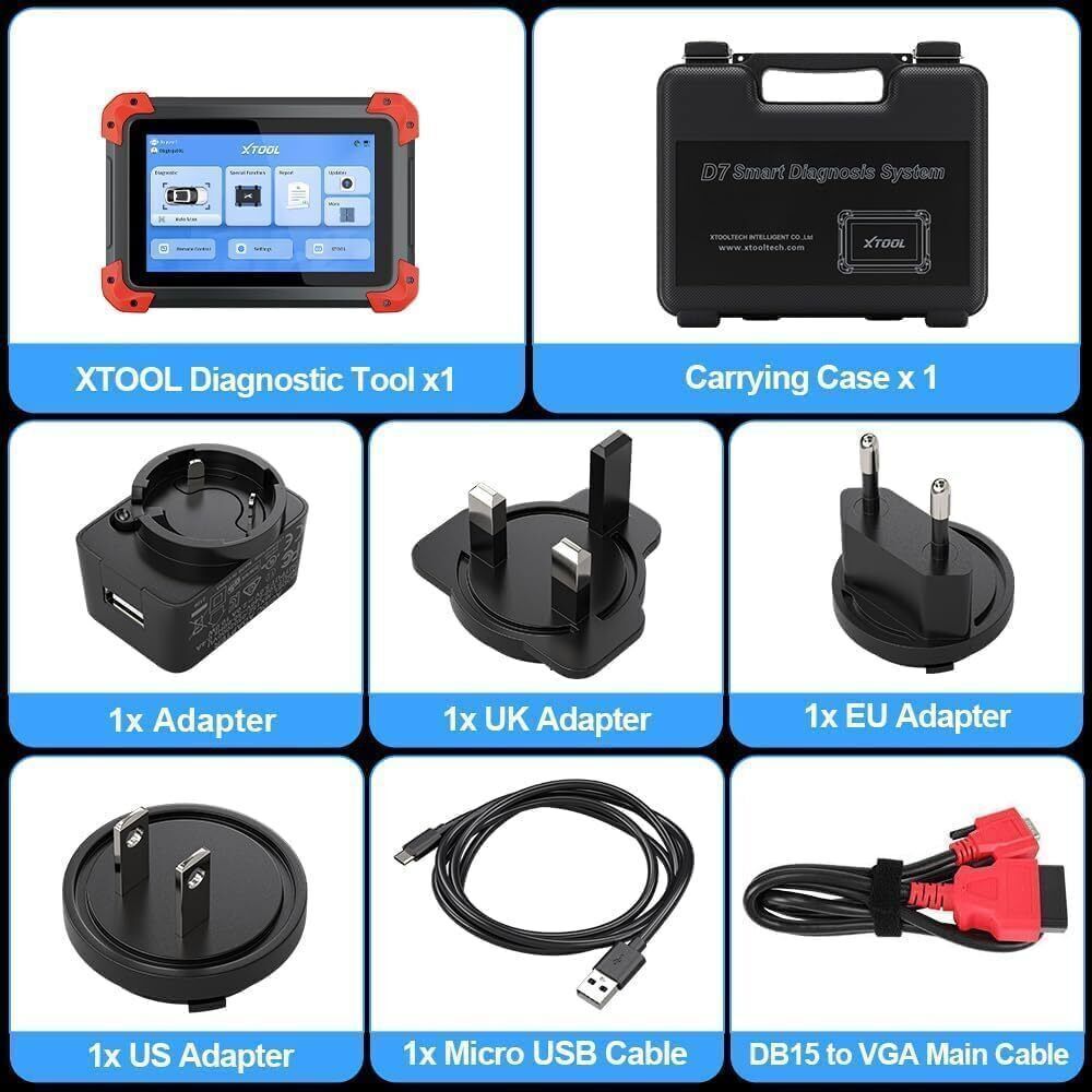 USED XTOOL D7 V2.0 Bidirectional Full System OBD2 Car Diagnostic Scanner Tool