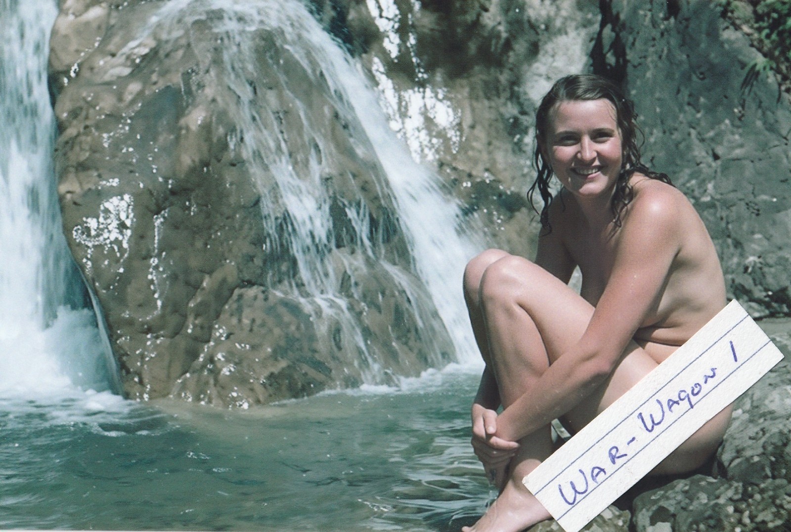 German WW II Photo   -     Eva Braun  Swiming   In Color..