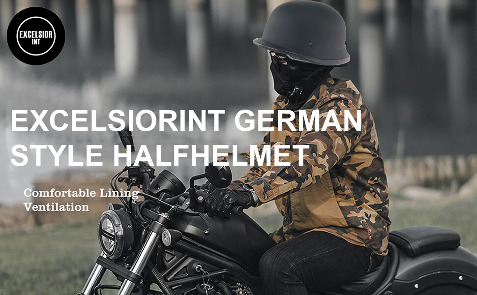 German Novelty Flat Black Helmet With Q-Release(S to 2XL)