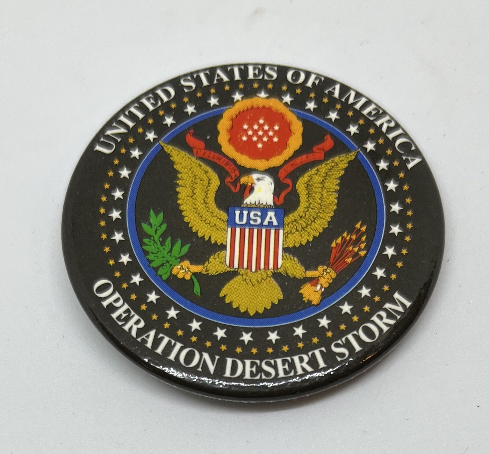 Vtg United States Of America Operation Desert Storm 1991 Button Lapel Hat Pin