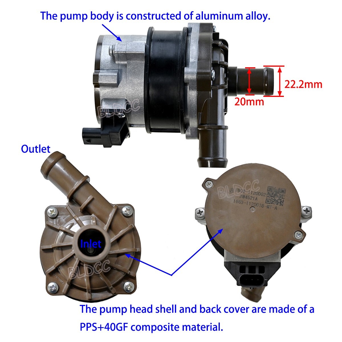 Electric Water Circulation Pump 12V 100W PWM Car Automatic Engine Auxiliary Pump