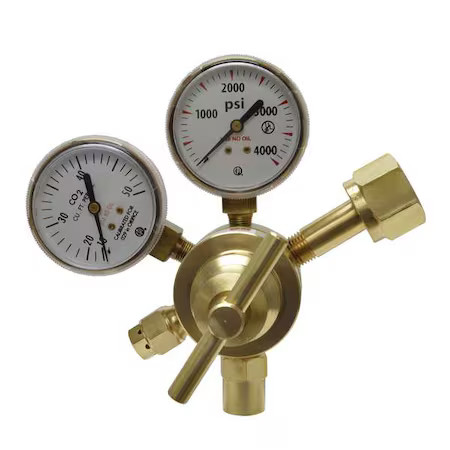 Uniweld Mrfg13 Flow Gauge Regulator, Carbon Dioxide, Single Stage, 0.965"-14