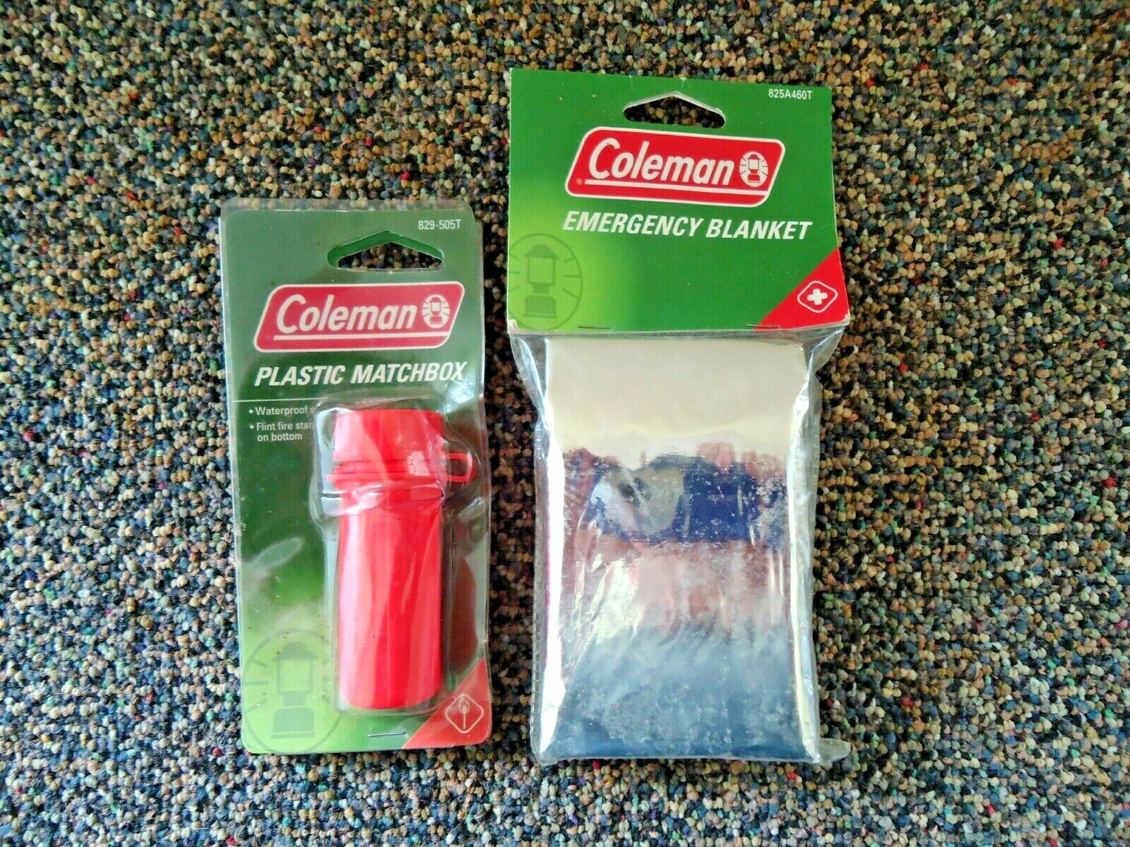 Lot Of 2 " NIP " Coleman Camping / Outdoor Items,1,Plastic Matchbox,1,Emergency
