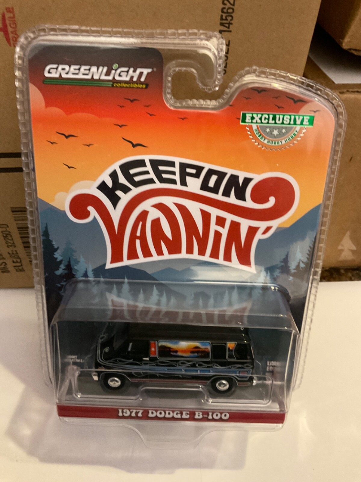 Greenlight Hobby Exclusive Keep on Vannin’  1977 Dodge B-100 van