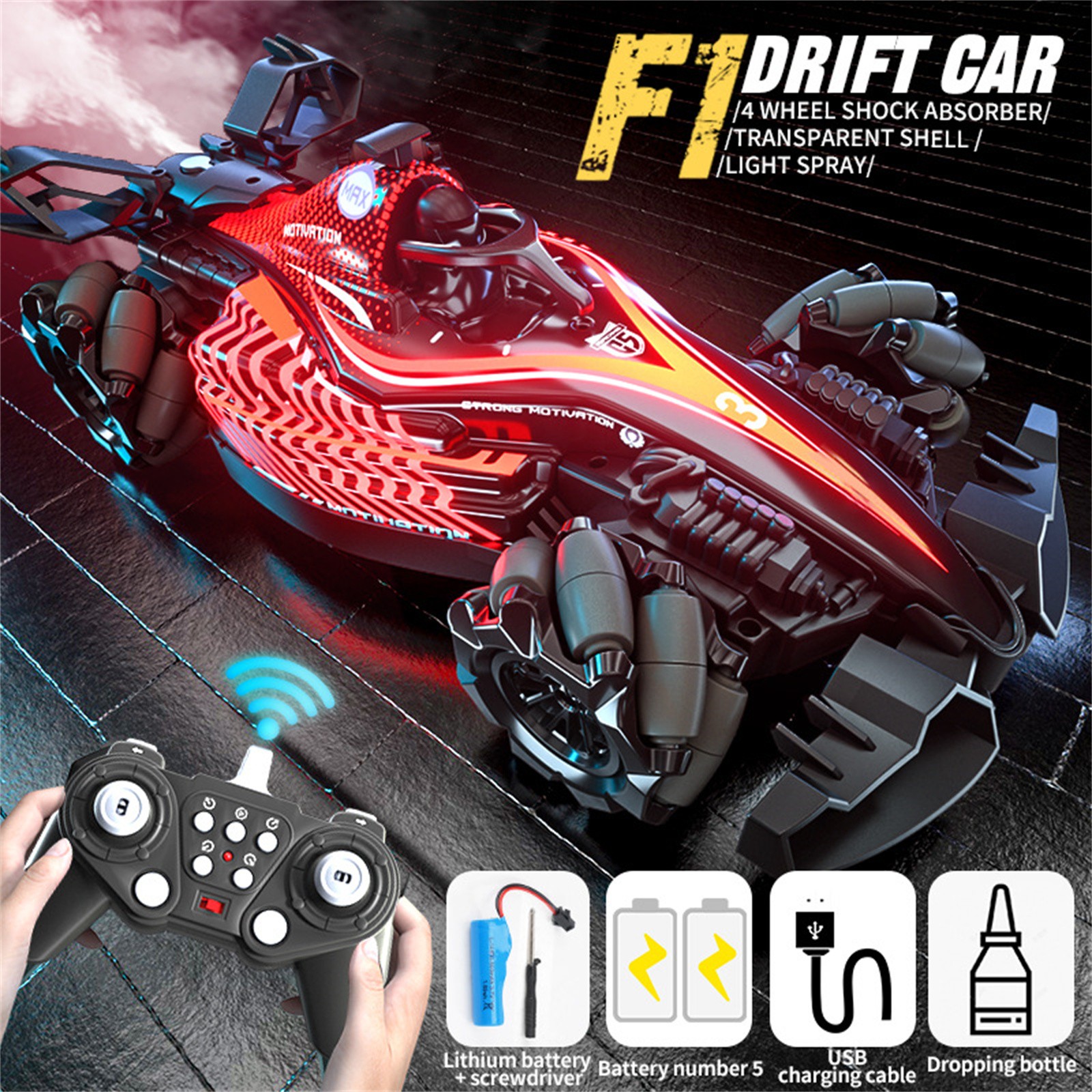 360Rotation Remote Control Drift Car 4WD Off-road Car With Rechargeable Battery