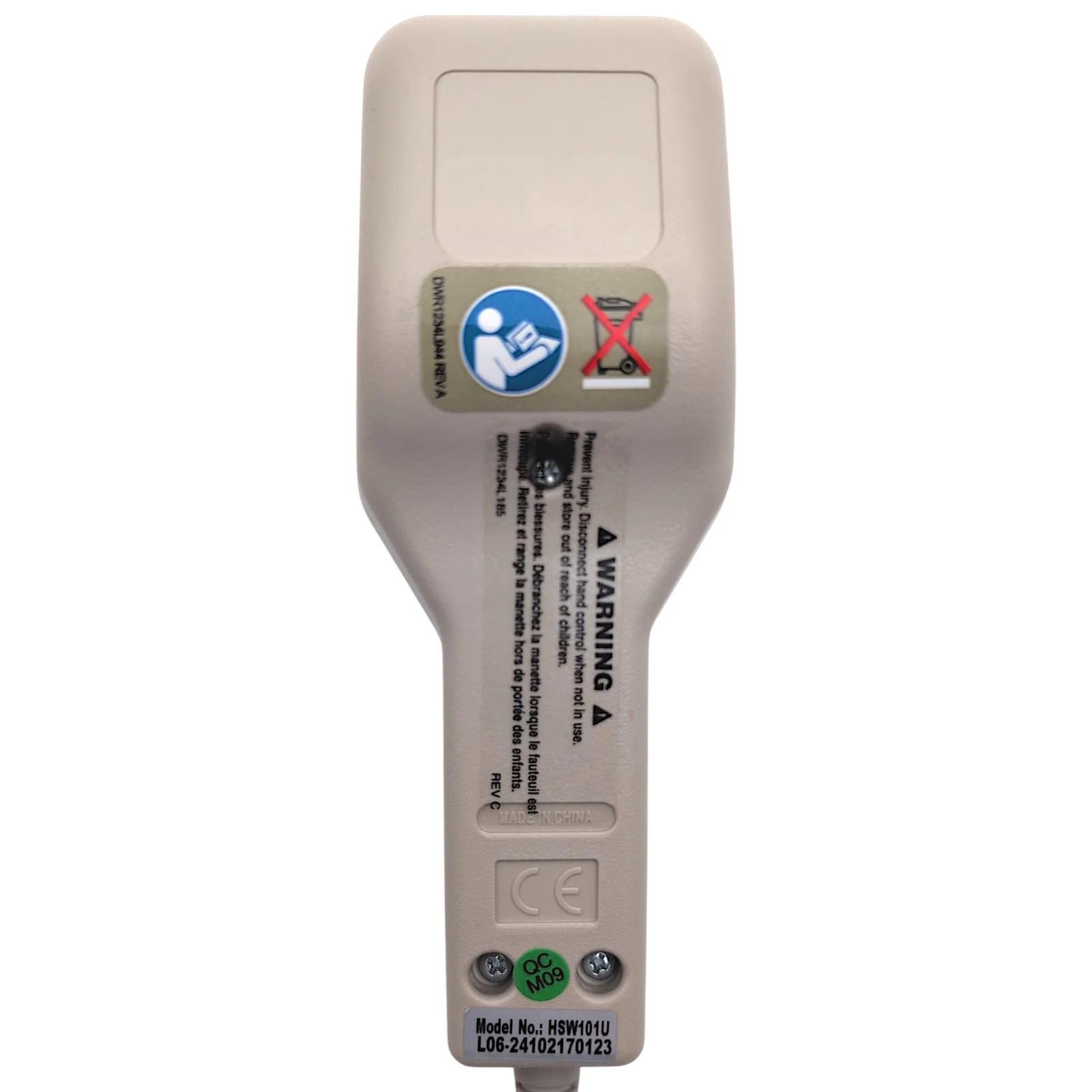 Pride Mobility Lift Chair Remote - ELEASMB5285 / HSW101U / KC-7059