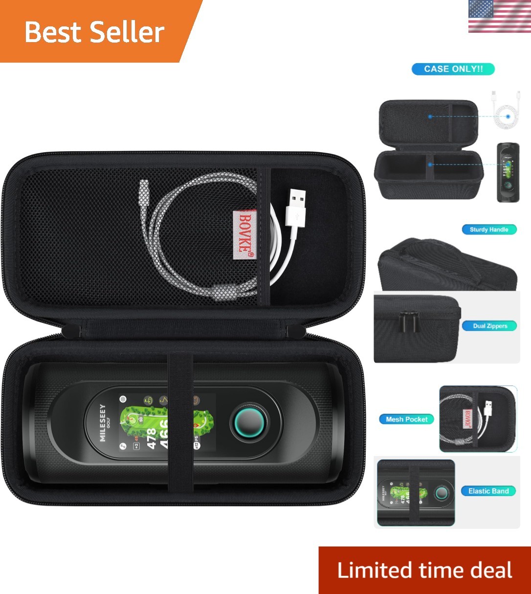 Hard Carrying Case for MiLESEEY GeneSonic Pro Golf Speaker GPS Rangefinder - ...