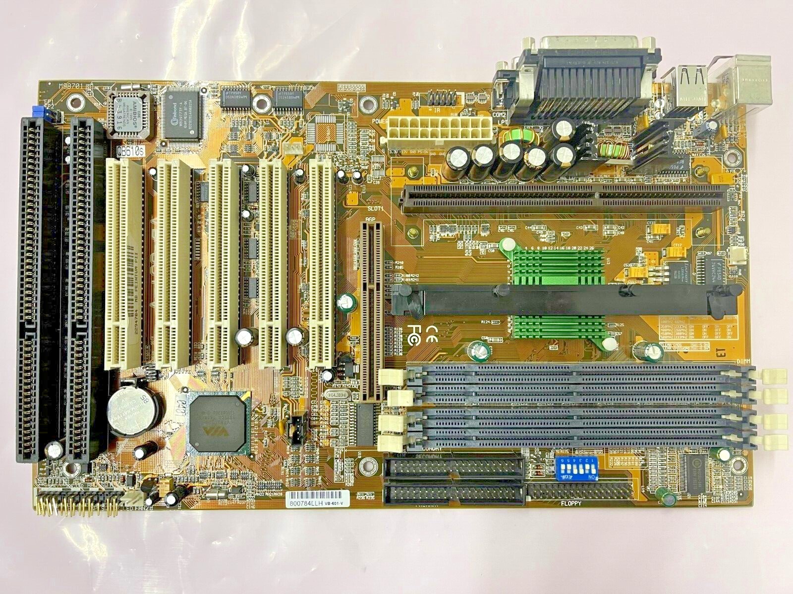RARE VINTAGE FIC VB-601-V VIA APOLLO PRO SLOT 1 ATX MOTHERBOARD MBMX41