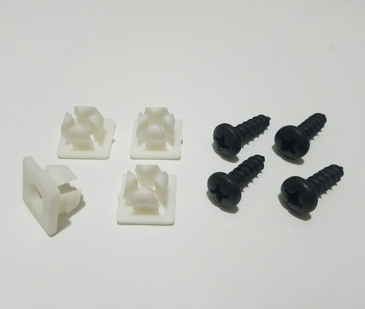 4 BLACK License Plate Replacement Nylon Inserts with STAINLESS SCREWS Universal