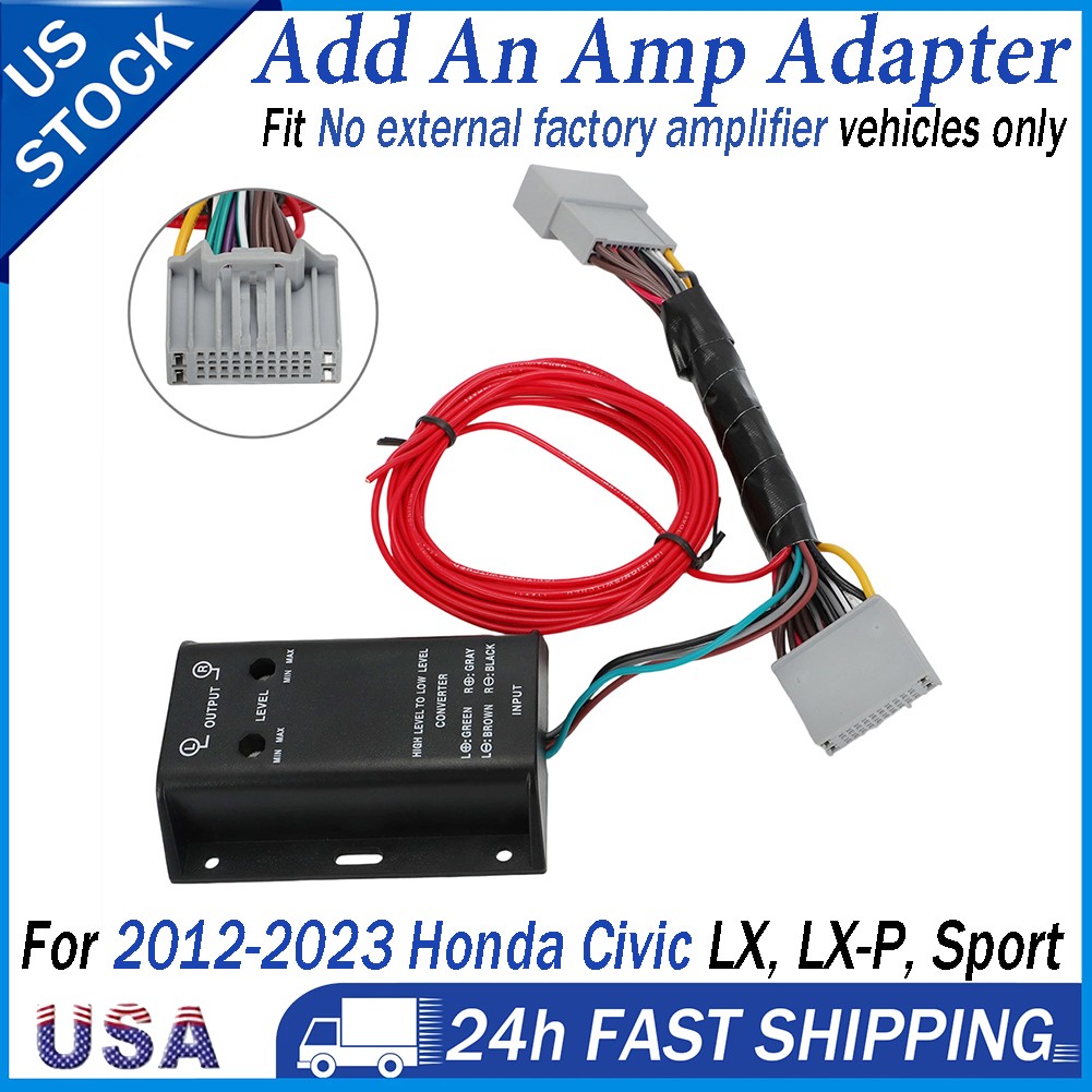 Add An Amp Amplifier Adapter For Honda Accord Civic 2012-2023 LX, LX-P, Sport
