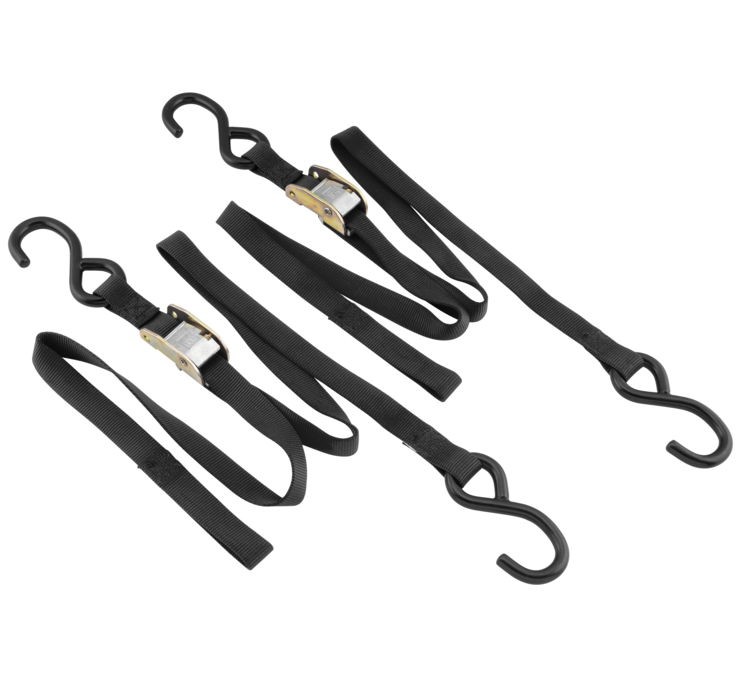 Black Classic Tie-Downs 66"x1" Pair - 1200lbs, Cam Buckle Ancra 40888-26